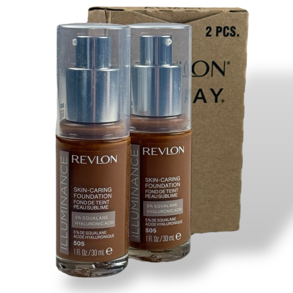 Revlon Illuminance Skin Caring Foundation 2 Pack 505‎ Rich Sand 1 fl oz. NEW